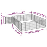 34-Panel Dog Playpen Black 50x100 cm Powder-coated Steel - Rear View