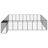 38-Panel Dog Playpen Black 50x100 cm Powder-coated Steel - Side View