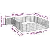 38-Panel Dog Playpen Black 50x100 cm Powder-coated Steel