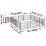 38-Panel Dog Playpen Black 50x100 cm Powder-coated Steel