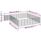 38-Panel Dog Playpen Black 50x100 cm Powder-coated Steel - Rear View