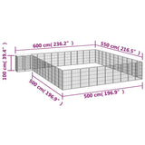 46-Panel Dog Playpen Black 50x100 cm Powder-coated Steel - Rear View