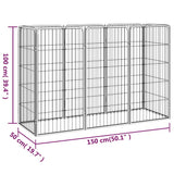 8-Panel Dog Playpen Black 50x100 cm Powder-coated Steel