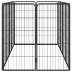 12-Panel Dog Playpen Black 50x100 cm Powder-coated Steel