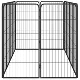 12-Panel Dog Playpen Black 50x100 cm Powder-coated Steel - Top-Down View