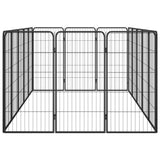 16-Panel Dog Playpen Black 50x100 cm Powder-coated Steel - Top-Down View