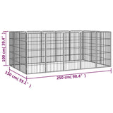 16-Panel Dog Playpen Black 50x100 cm Powder-coated Steel - Close-Up Angle