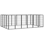 20-Panel Dog Playpen Black 50x100 cm Powder-coated Steel