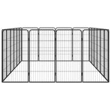 20-Panel Dog Playpen Black 50x100 cm Powder-coated Steel