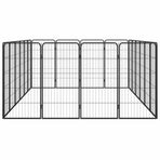 20-Panel Dog Playpen Black 50x100 cm Powder-coated Steel