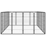 20-Panel Dog Playpen Black 50x100 cm Powder-coated Steel - Top-Down View