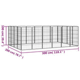 20-Panel Dog Playpen Black 50x100 cm Powder-coated Steel - Close-Up Angle