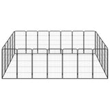 24-Panel Dog Playpen Black 50x100 cm Powder-coated Steel