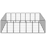 24-Panel Dog Playpen Black 50x100 cm Powder-coated Steel