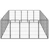 24-Panel Dog Playpen Black 50x100 cm Powder-coated Steel
