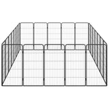 24-Panel Dog Playpen Black 50x100 cm Powder-coated Steel - Top-Down View