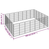 24-Panel Dog Playpen Black 50x100 cm Powder-coated Steel - Close-Up Angle