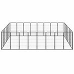 28-Panel Dog Playpen Black 50x100 cm Powder-coated Steel