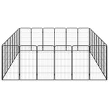 28-Panel Dog Playpen Black 50x100 cm Powder-coated Steel - Top-Down View