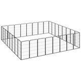 32-Panel Dog Playpen Black 50x100 cm Powder-coated Steel - Side View