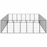 32-Panel Dog Playpen Black 50x100 cm Powder-coated Steel
