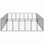 32-Panel Dog Playpen Black 50x100 cm Powder-coated Steel