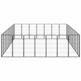 32-Panel Dog Playpen Black 50x100 cm Powder-coated Steel - Top-Down View