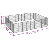32-Panel Dog Playpen Black 50x100 cm Powder-coated Steel - Close-Up Angle