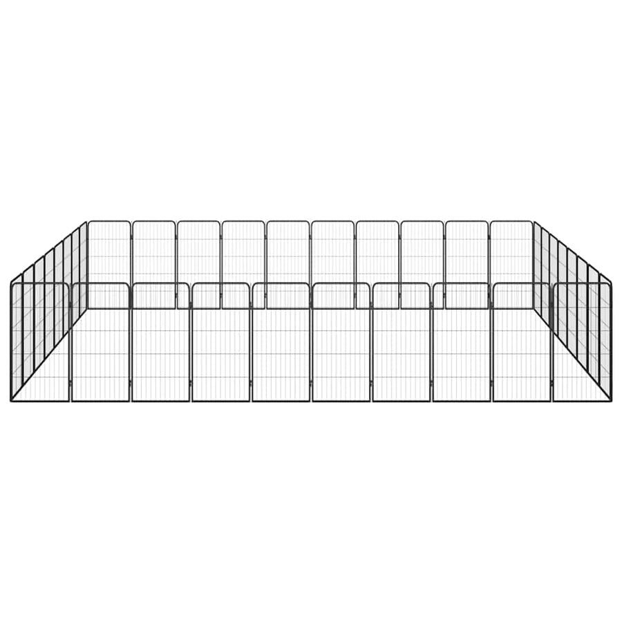 36-Panel Dog Playpen Black 50x100 cm Powder-coated Steel