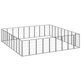 36-Panel Dog Playpen Black 50x100 cm Powder-coated Steel - Side View