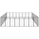 36-Panel Dog Playpen Black 50x100 cm Powder-coated Steel - Top-Down View