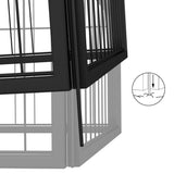 36-Panel Dog Playpen Black 50x100 cm Powder-coated Steel - Rear View