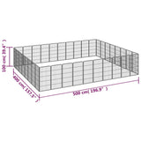 36-Panel Dog Playpen Black 50x100 cm Powder-coated Steel - Close-Up Angle