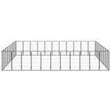 40-Panel Dog Playpen Black 50x100 cm Powder-coated Steel