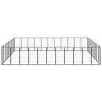 40-Panel Dog Playpen Black 50x100 cm Powder-coated Steel