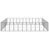 40-Panel Dog Playpen Black 50x100 cm Powder-coated Steel - Front View