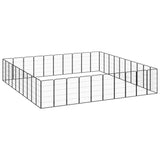 40-Panel Dog Playpen Black 50x100 cm Powder-coated Steel - Side View