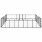 40-Panel Dog Playpen Black 50x100 cm Powder-coated Steel