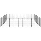 40-Panel Dog Playpen Black 50x100 cm Powder-coated Steel - Top-Down View