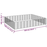 40-Panel Dog Playpen Black 50x100 cm Powder-coated Steel - Close-Up Angle