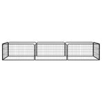 8-Panel Dog Playpen Black 100x50 cm Powder-coated Steel