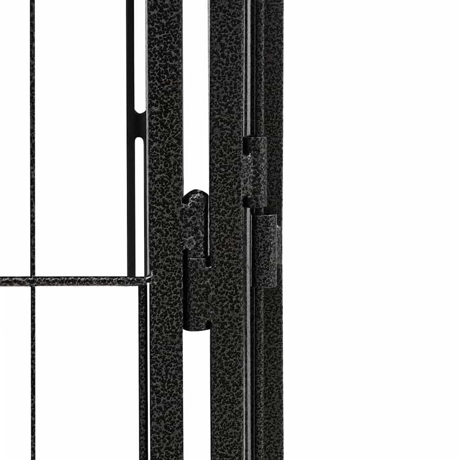 8-Panel Dog Playpen Black 100x50 cm Powder-coated Steel