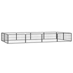 12-Panel Dog Playpen Black 100x50 cm Powder-coated Steel