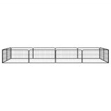 12-Panel Dog Playpen Black 100x50 cm Powder-coated Steel