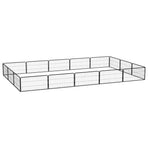 16-Panel Dog Playpen Black 100x50 cm Powder-coated Steel