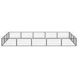 16-Panel Dog Playpen Black 100x50 cm Powder-coated Steel