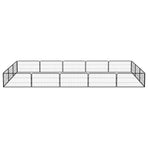 16-Panel Dog Playpen Black 100x50 cm Powder-coated Steel