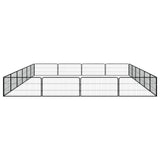 20-Panel Dog Playpen Black 100x50 cm Powder-coated Steel - Top-Down View