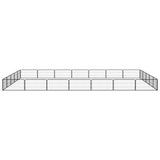 24-Panel Dog Playpen Black 100x50 cm Powder-coated Steel