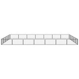 24-Panel Dog Playpen Black 100x50 cm Powder-coated Steel - Front View